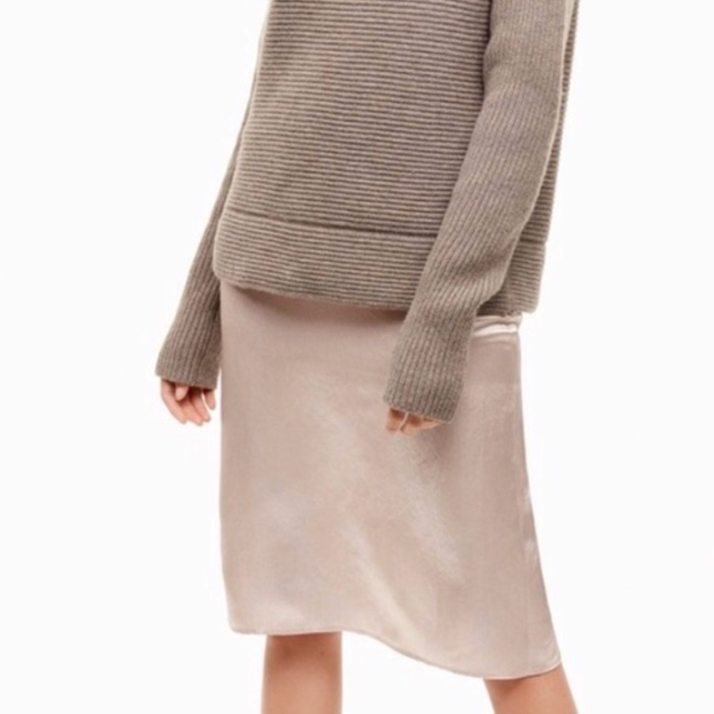 Babaton (Aritzia) BLACK silk skirt